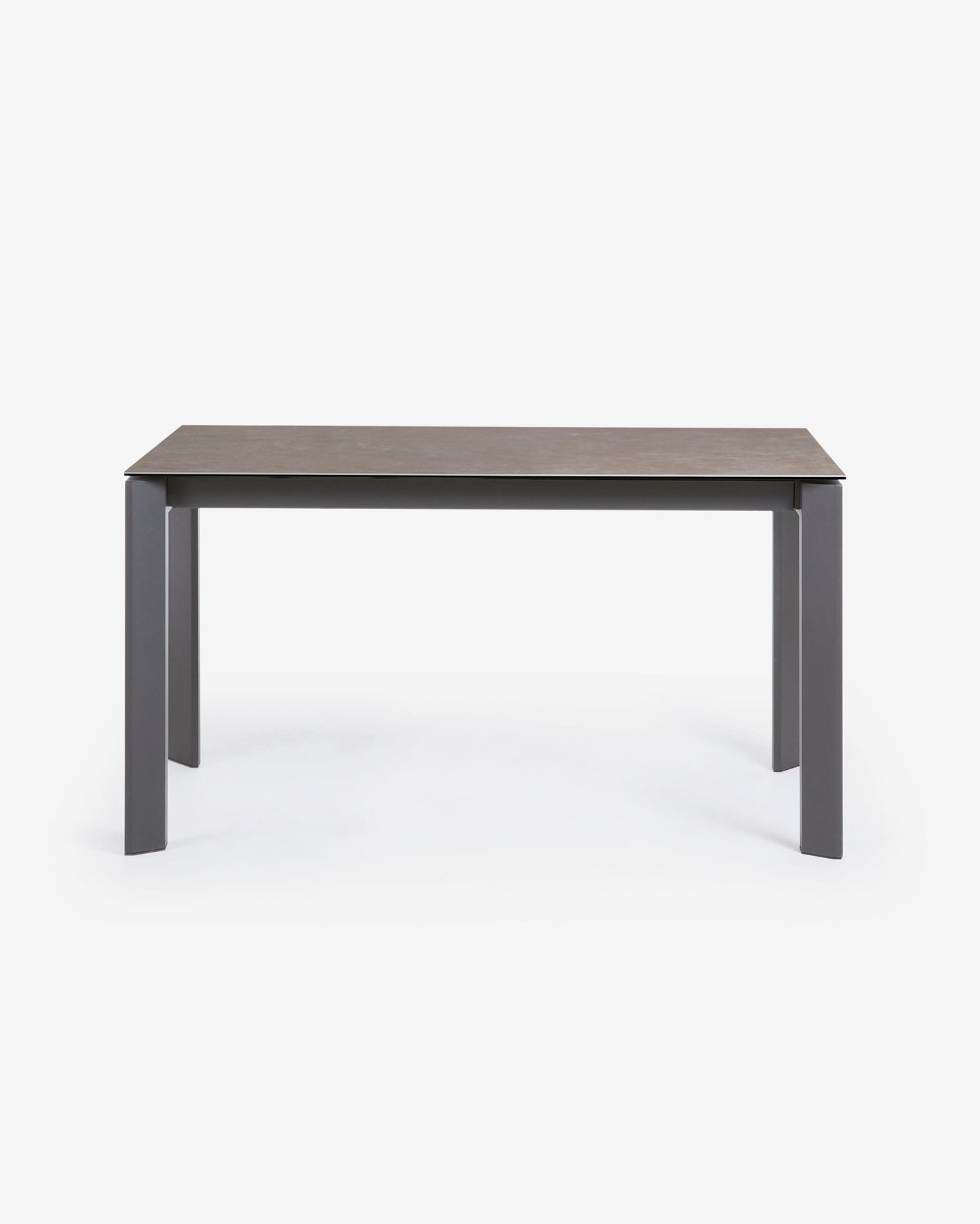 Mesa extensible Axis porcelánico acabado Vulcano Ceniza patas acero antracita 140(200) cm