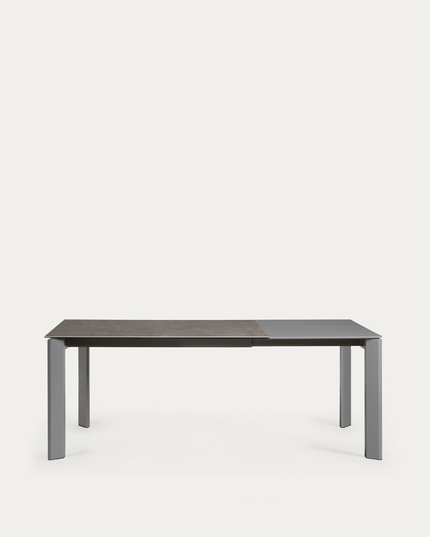 Mesa extensible Axis porcelánico acabado Vulcano Ceniza patas acero antracita 140(200) cm