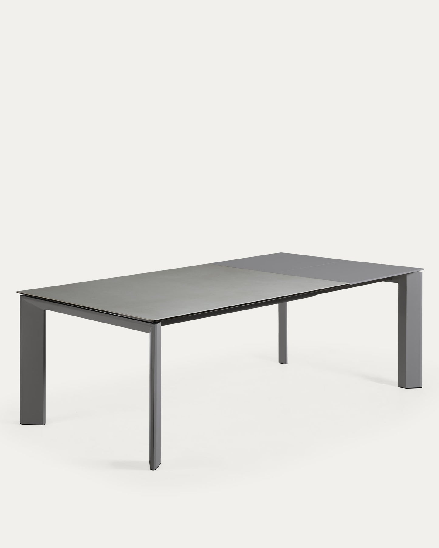 Mesa extensible Axis porcelánico acabado Hydra Plomo patas antracita 160 (220) cm