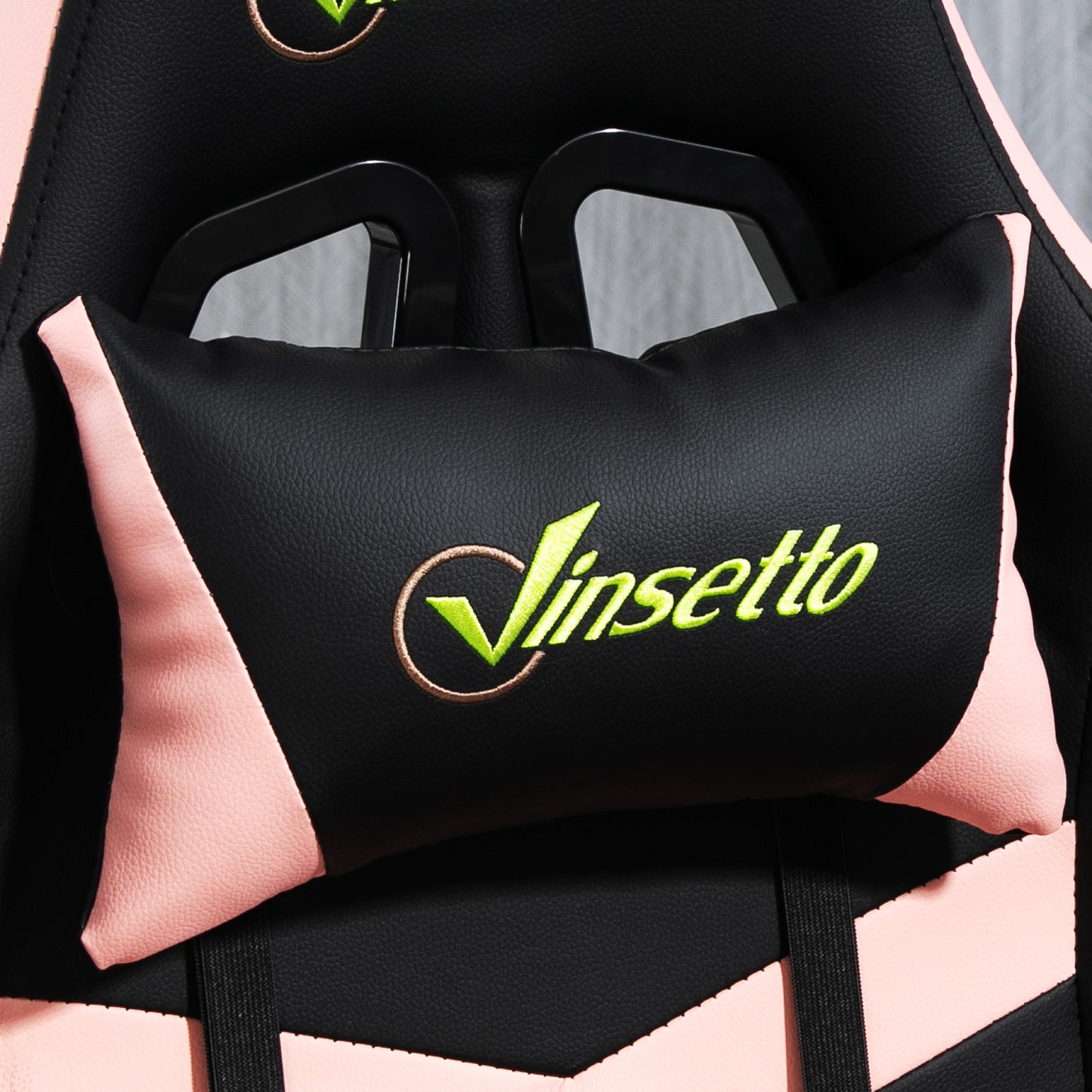 Vinsetto Silla Gaming Silla Gamer Basculante con Altura Ajustable Giratoria Reposacabezas y Lumbar Desmontable Silla de Oficina Estudio Rosa