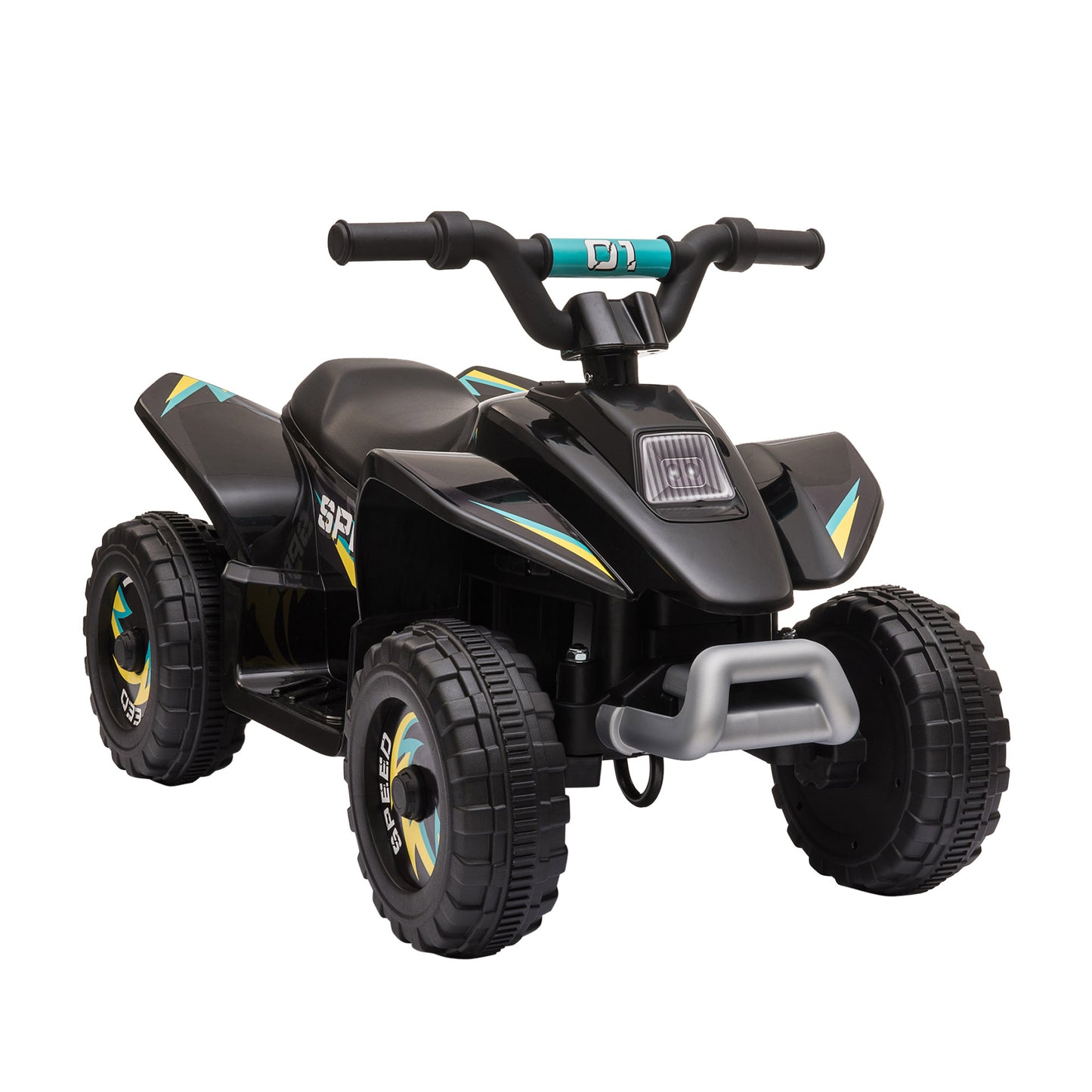 HOMCOM Quad Eléctrico para Niños de 18-36 Meses Vehículo Eléctrico Cuatrimoto a Batería 6V con Avance y Retroceso Carga Máx. 20 kg 72x40x45,5 cm Negro