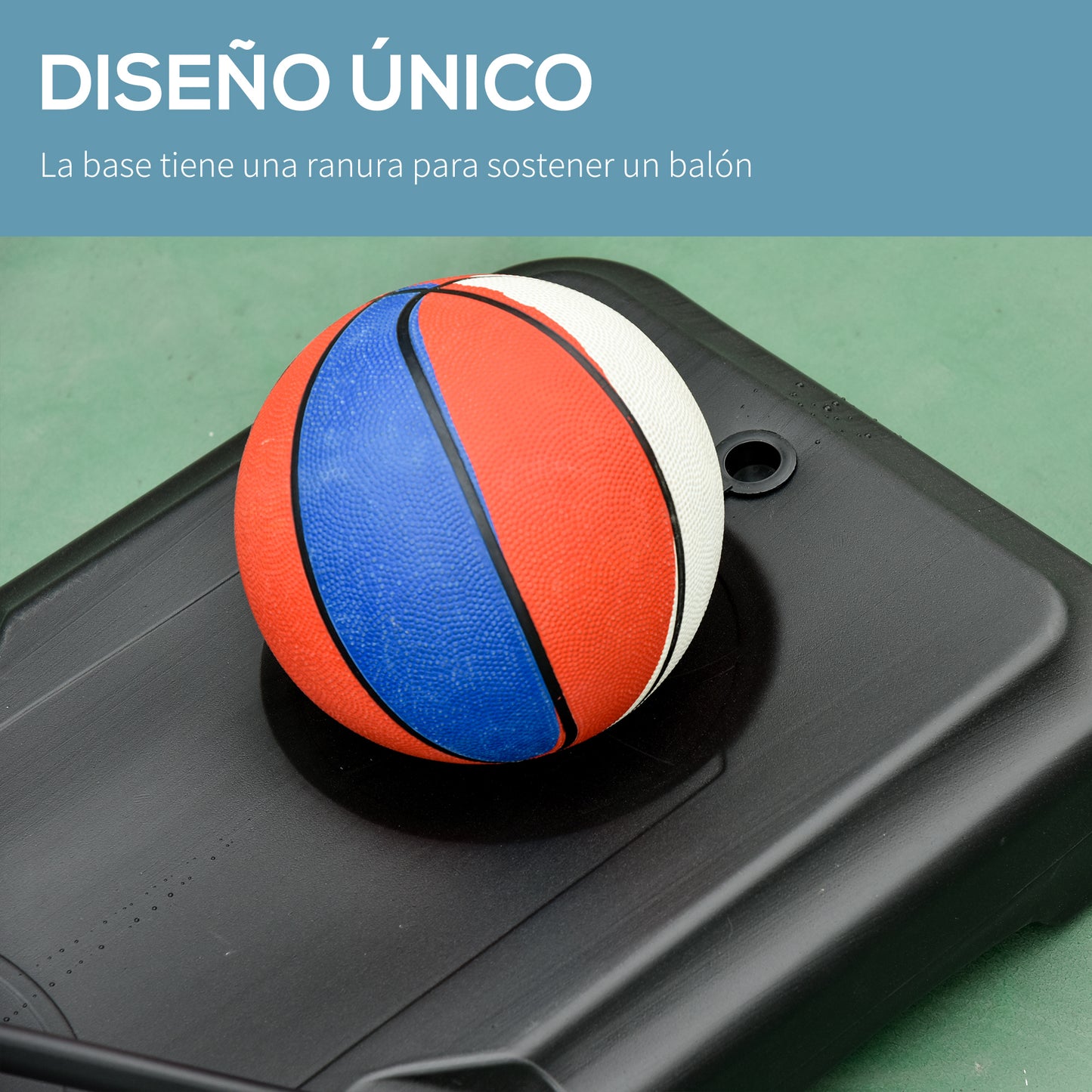 HOMCOM Canasta de Baloncesto Ajustable de 205-261 cm Aro de Baloncesto Portátil con Soporte de Acero Base Rellenable y 2 Ruedas de Transporte para Niños y Adultos Rojo Negro