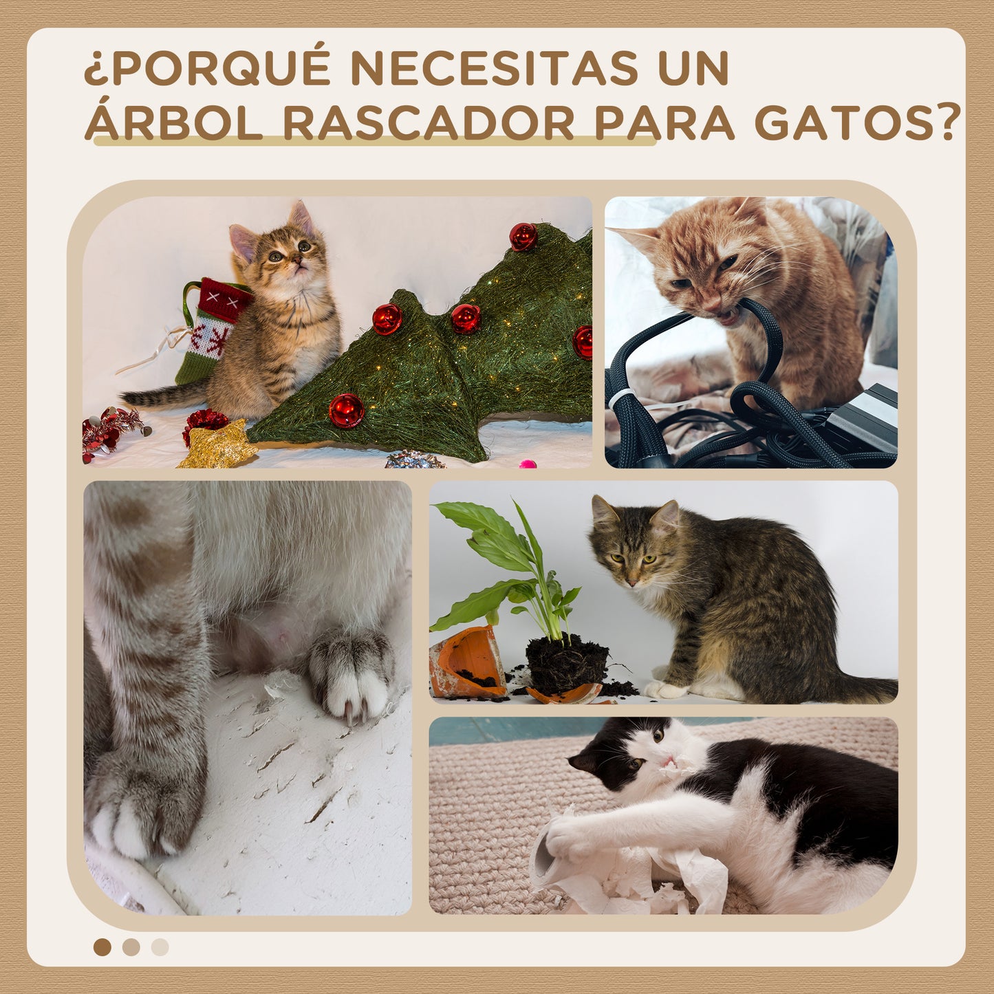 PawHut Rascador Árbol para Gatos Grande 55x40x125 cm Torre para Gatos con Postes Escalera Cueva Espaciosa Hamaca y Varias Plataformas Gris