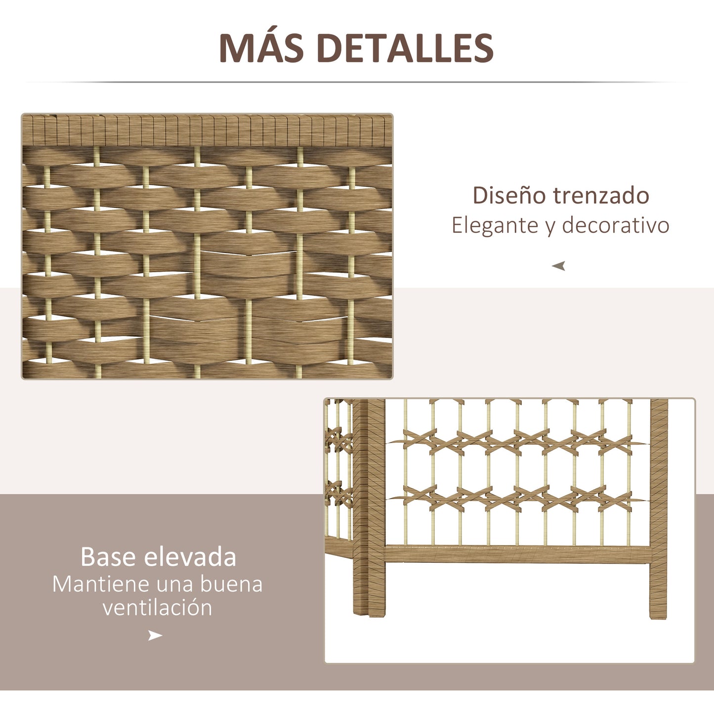 HOMCOM Biombo Separador de Ambientes 160x170 cm Divisor de Habitación Plegable de Cuerda de Papel y Marco de Madera Decoración para Dormitorio Salón Natural