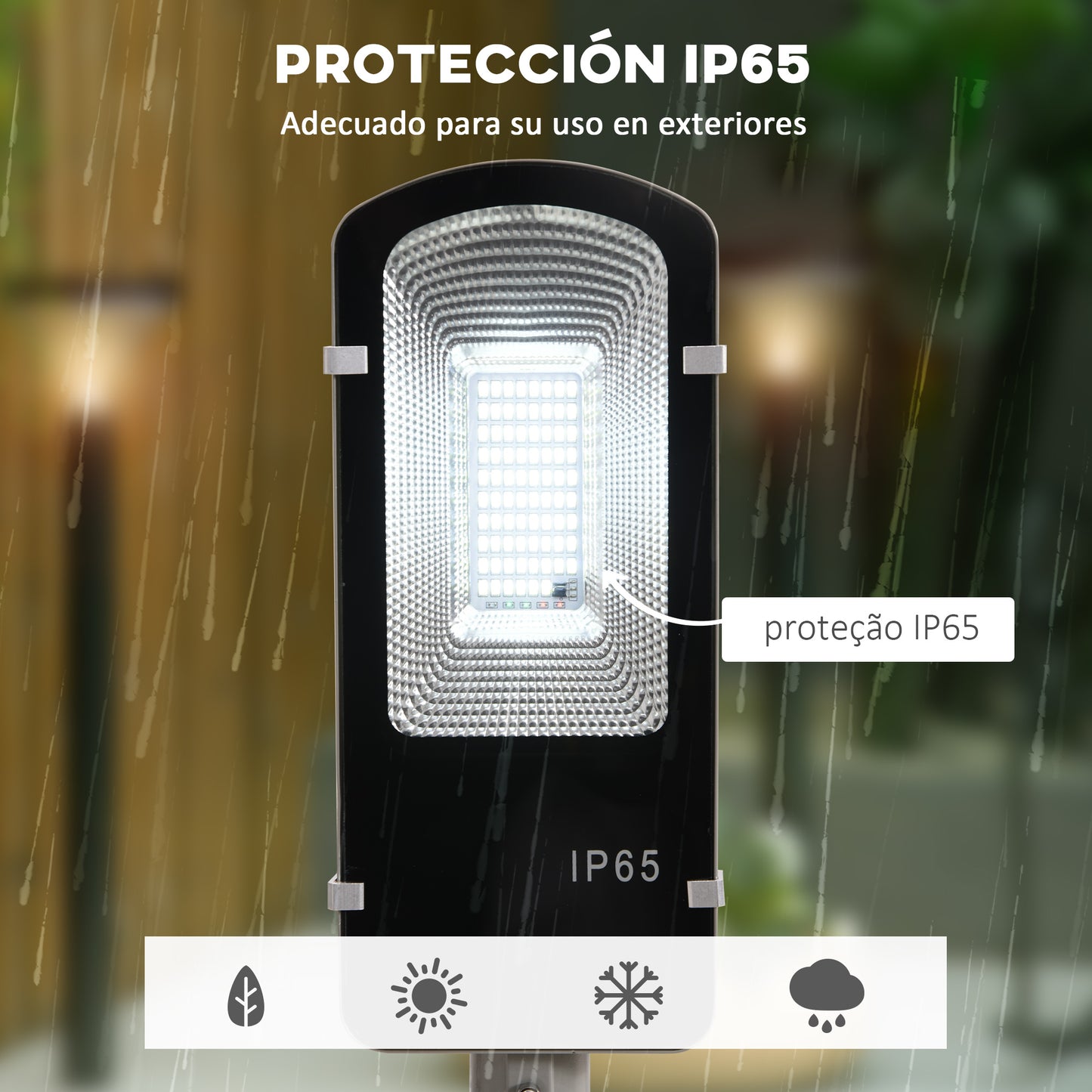 Outsunny Luz Solar Exterior Farola Solar de Pared con 78 LED IP65 Impermeable con Mando a Distancia Luz Ajustable y Temporizador para Jardín Patio Camino 70x36x22 cm Plata