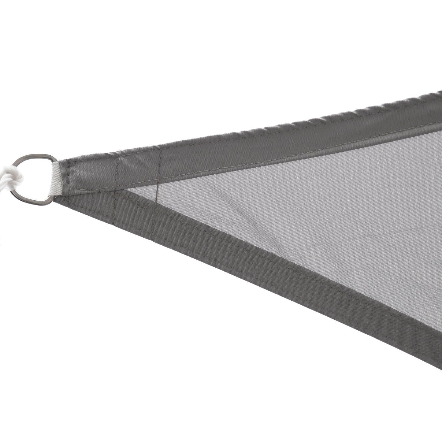 Outsunny Toldo Vela Triangular 5x5x5m Vela de Sombra para Terraza Jardín Camping Resistente al Agua Protección UV Poliéster Color Gris