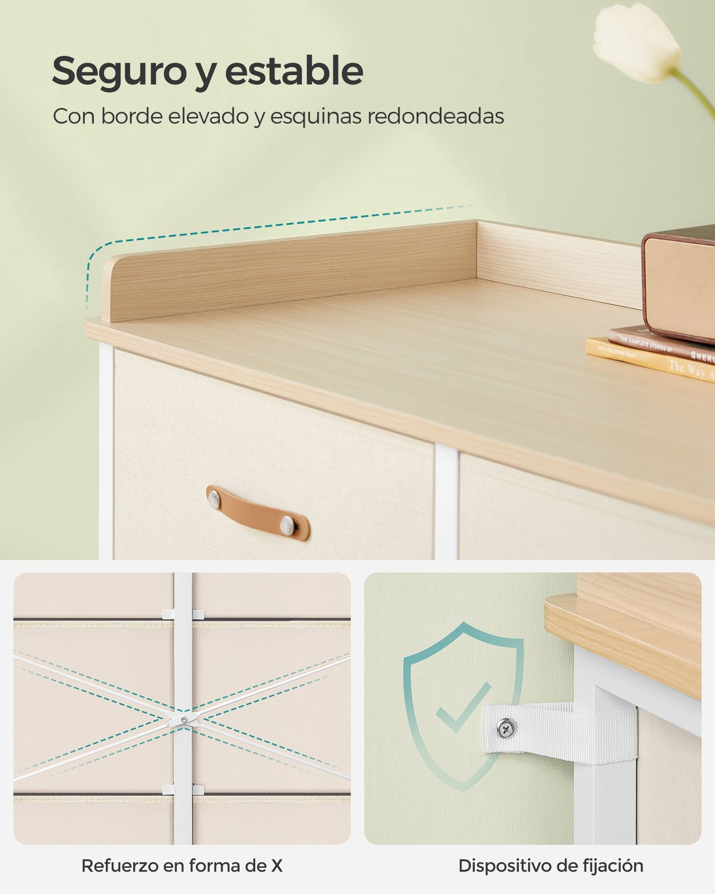 Cómoda para Dormitorio Infantil Beige-SONGMICS