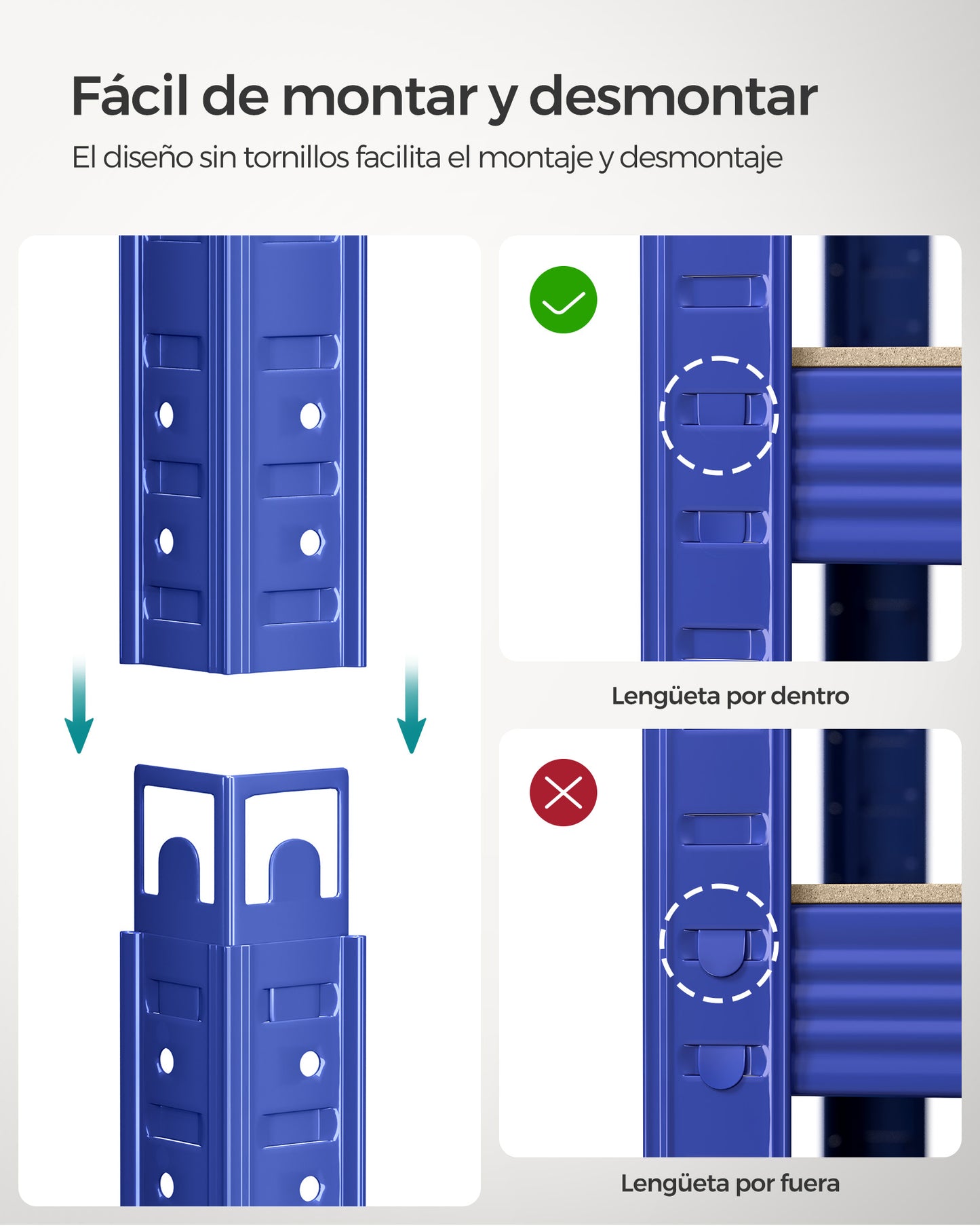 Estantería de 5 Niveles Azul-SONGMICS