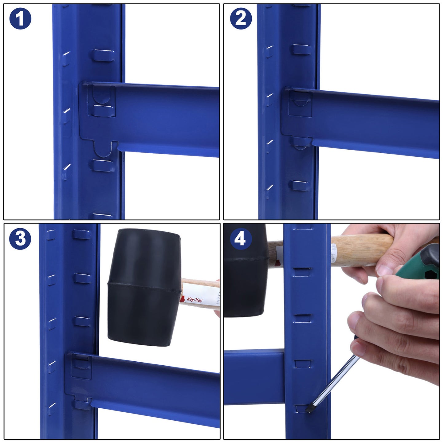 Estantería Pesada de 4 Niveles Azul-SONGMICS