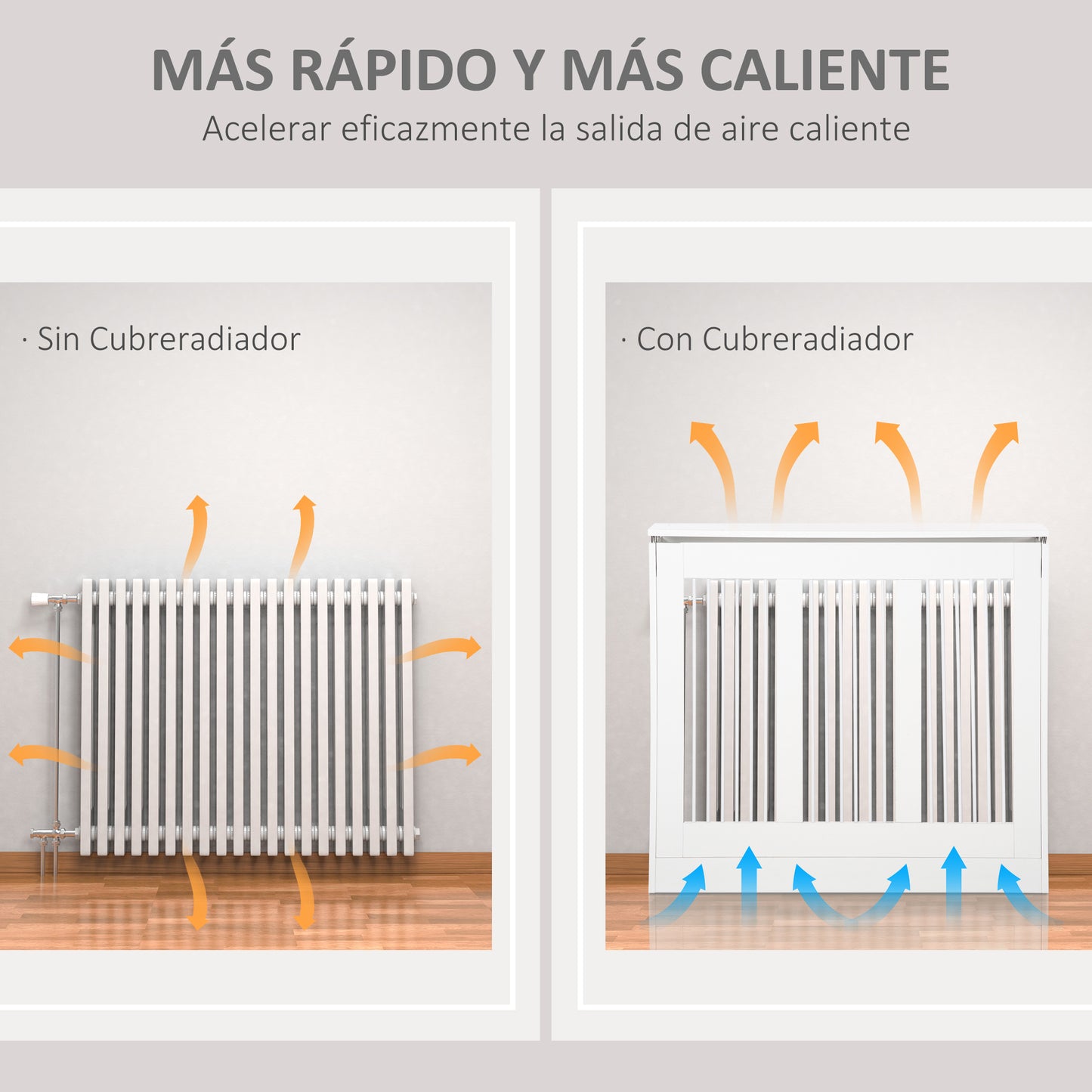 HOMCOM Cubierta de Radiador Blanco 90x18x84 cm Cubre Radiador de MDF Diseño Moderno Estante para Radiador Vertical para Sala de Estar Dormitorio