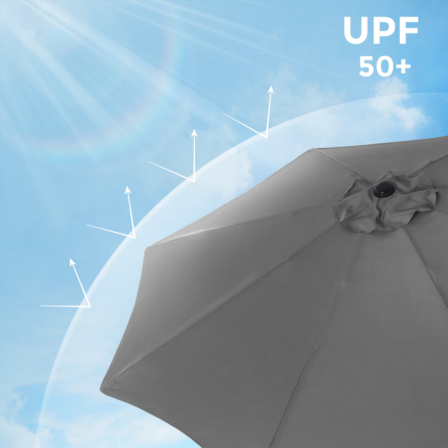 Parasol de jardín Ø 3 m Gris-SONGMICS