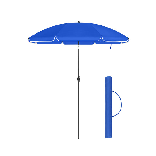 Sombrilla de 160 cm Altura Ajustable Azul-SONGMICS