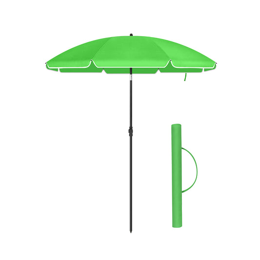 Sombrilla de 160 cm Altura Ajustable Verde-SONGMICS