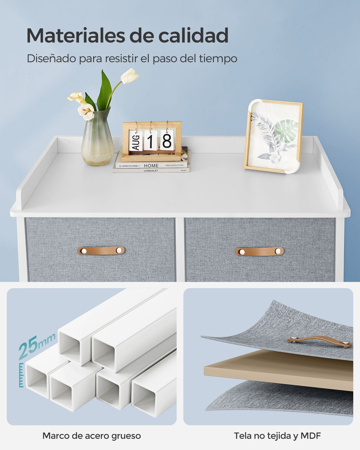 Cómoda para Dormitorio Infantil Gris-SONGMICS