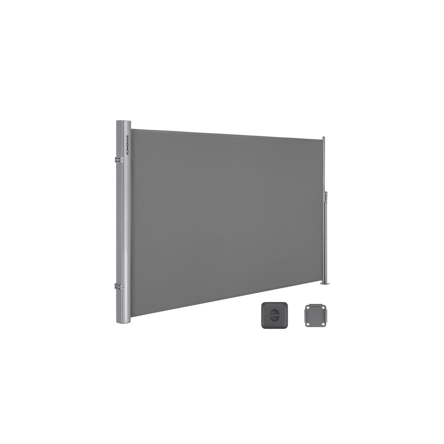 Toldo Lateral de Aluminio Extensible 180 x 400 cm Gris-SONGMICS