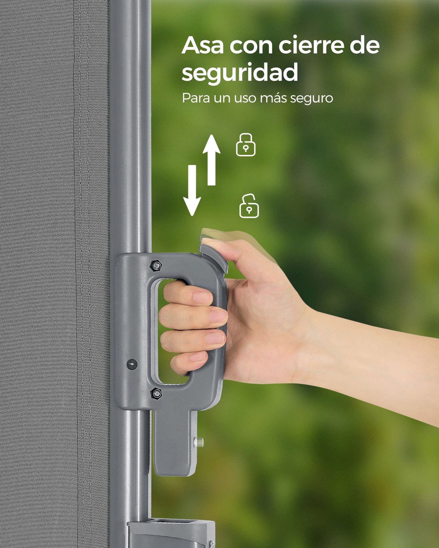 Toldo Lateral de Aluminio Extensible 200 x 400 cm Gris-SONGMICS