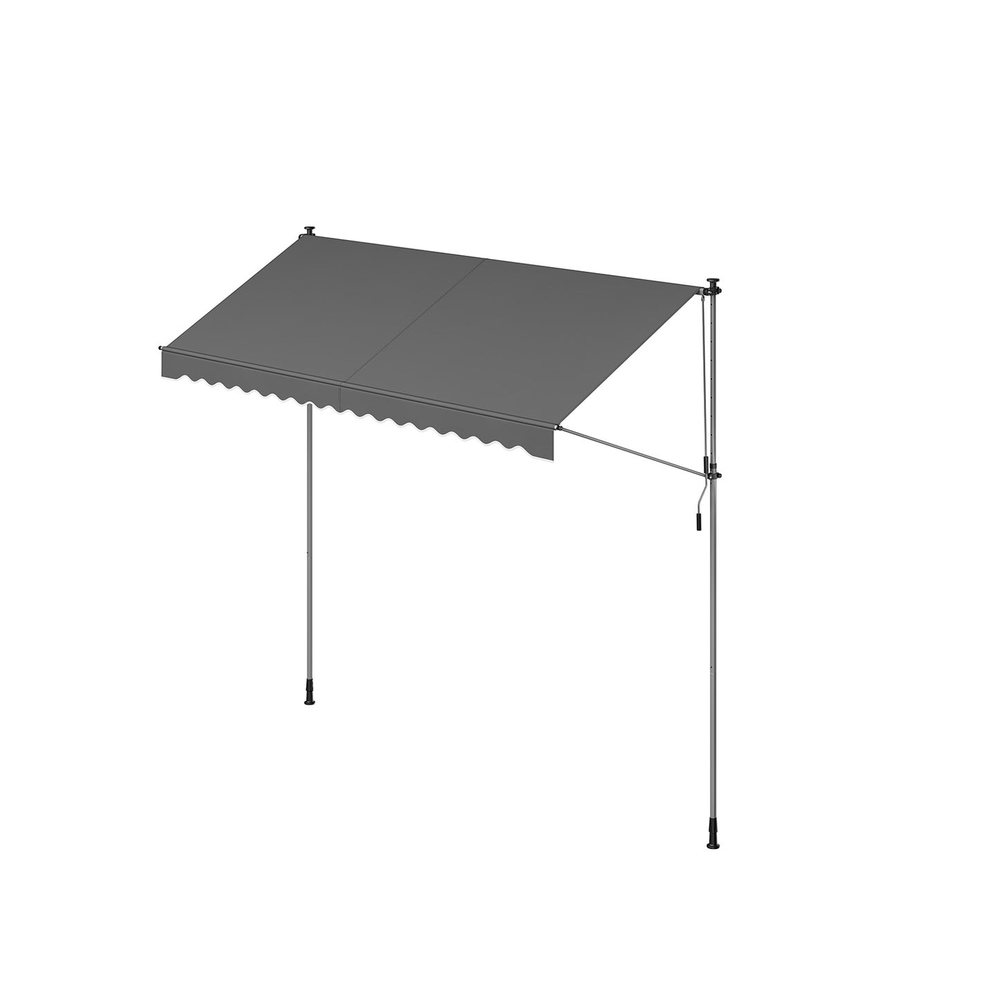 Toldo Manual Regulable en Altura 350 x 120 cm Gris Antracita-SONGMICS