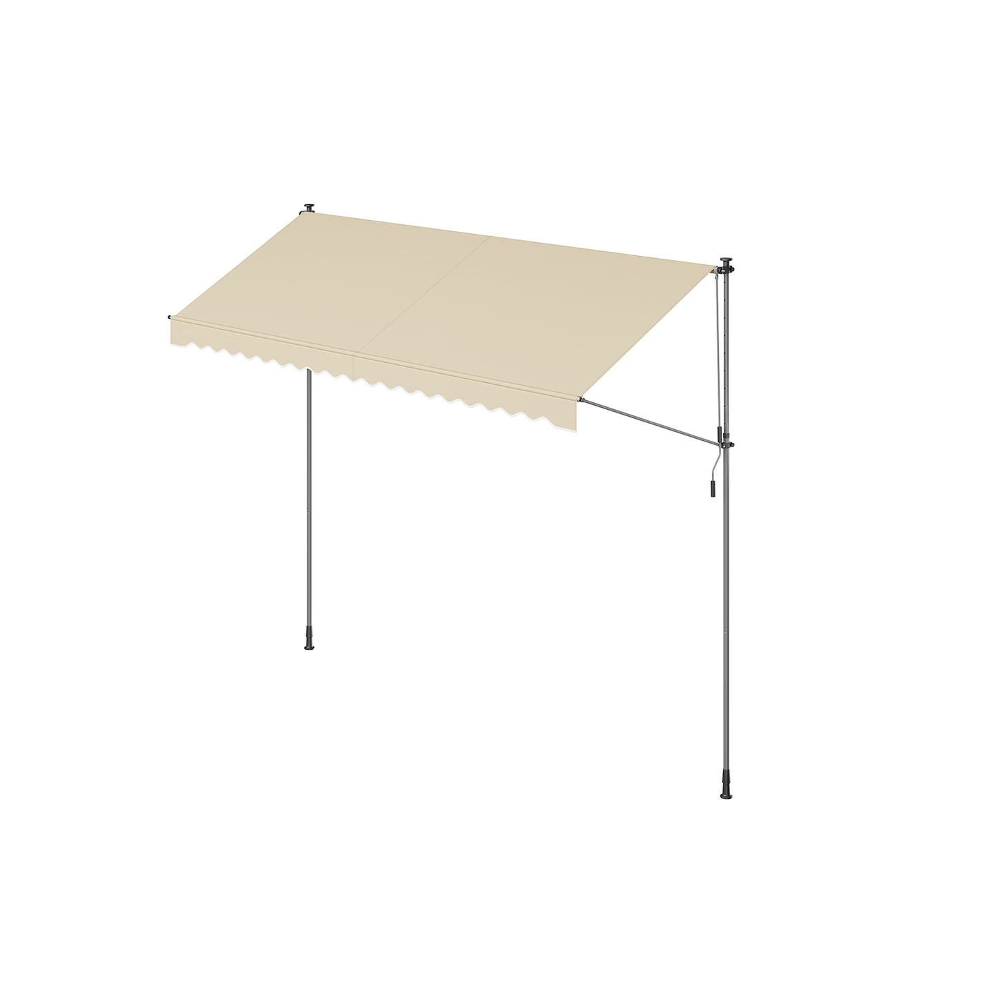 Toldo Manual Regulable en Altura 400 x 120 cm Beige-SONGMICS