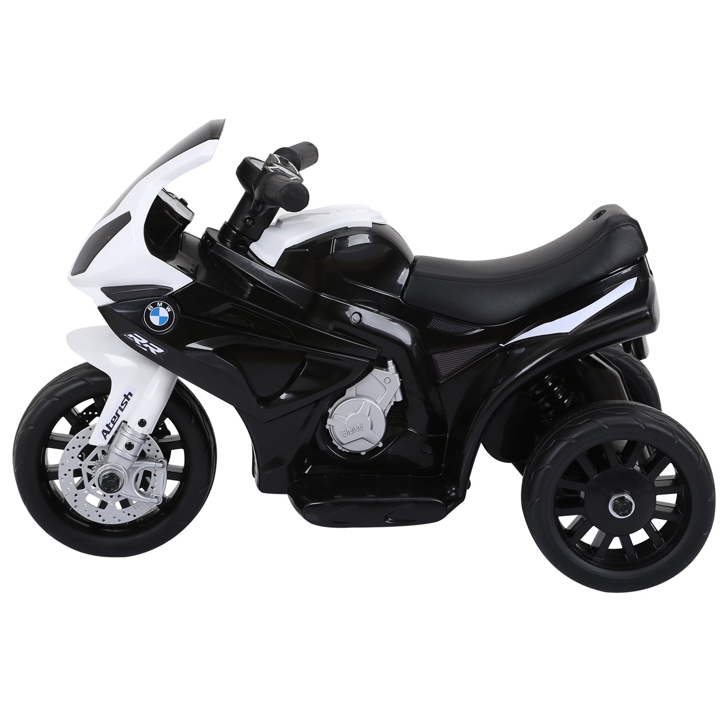 HOMCOM Moto Eléctrica para Niños de 18-36 Meses con Licencia BMW S1000RR Motocicleta de Batería 6V Moto Infantil con Música Carga 20 kg Negro