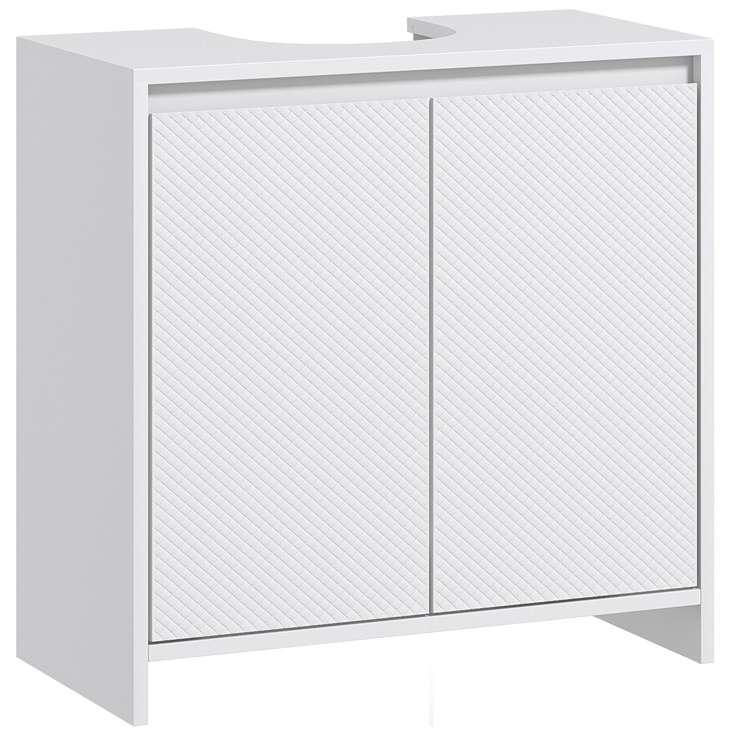 HOMCOM Mueble Bajo Lavabo Mueble para Debajo del Lavabo Moderno con Estante Mueble Lavabo con Pie Anti-vuelco Carga 40 kg 60x30x60 cm Blanco