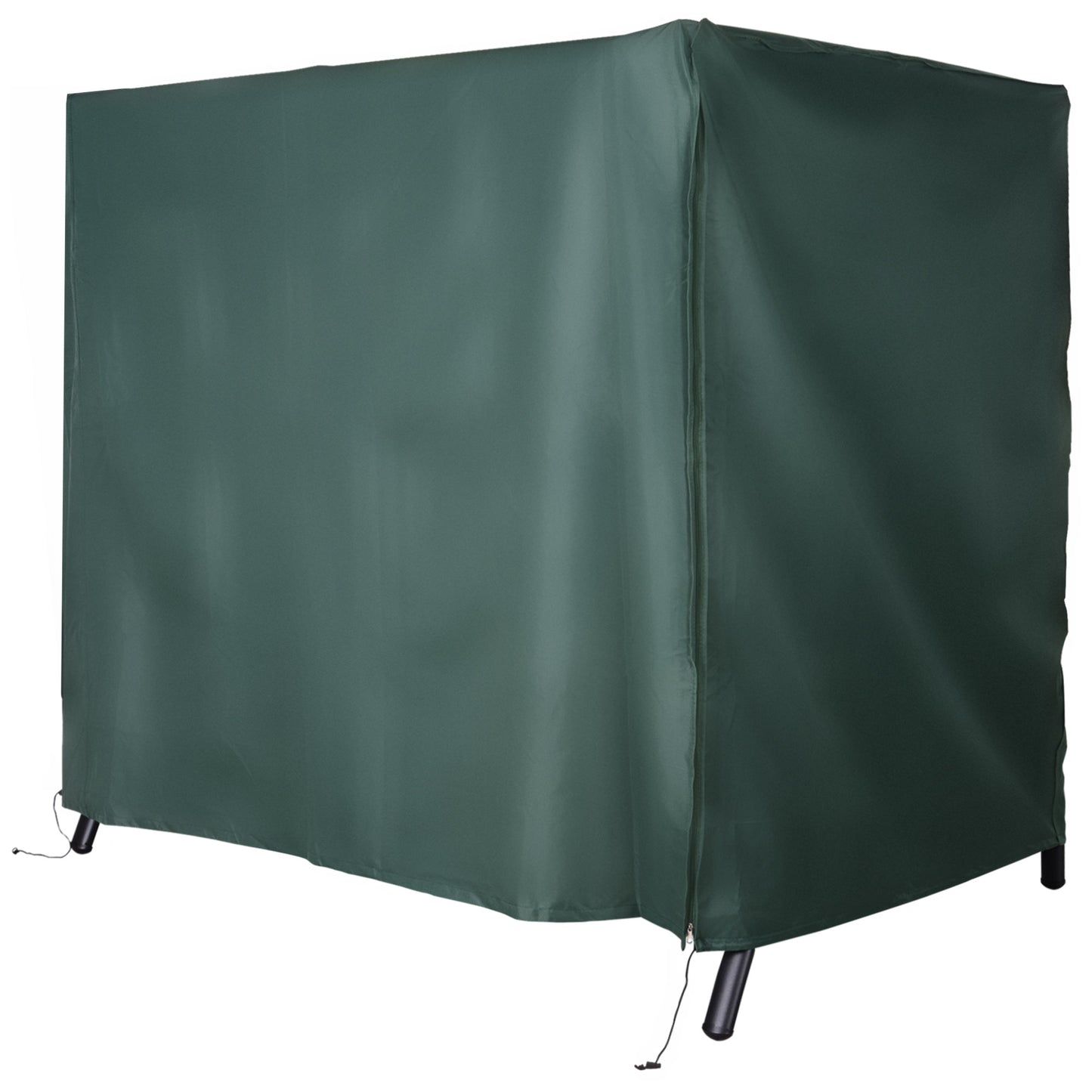 Outsunny Funda para Columpios de Exterior con Cremallera Cubierta Muebles para Exterior Ideal Columpios 205x124x164 cm Verde Oscuro