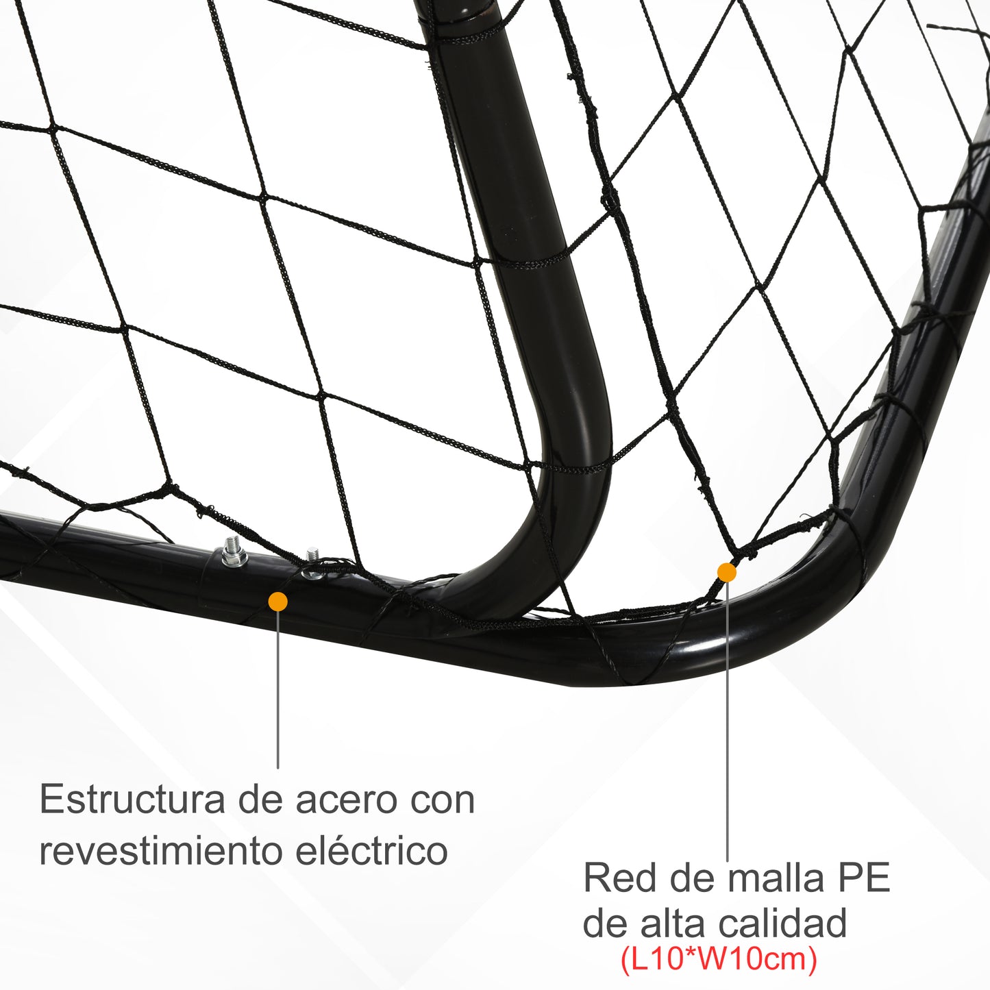 HOMCOM Portería de Fútbol Puerta de Fútbol con Soporte de Metal Lona de Precisión y Red para Entrenamiento de Fútbol en Jardín Aire Libre 240x88x174 cm Blanco