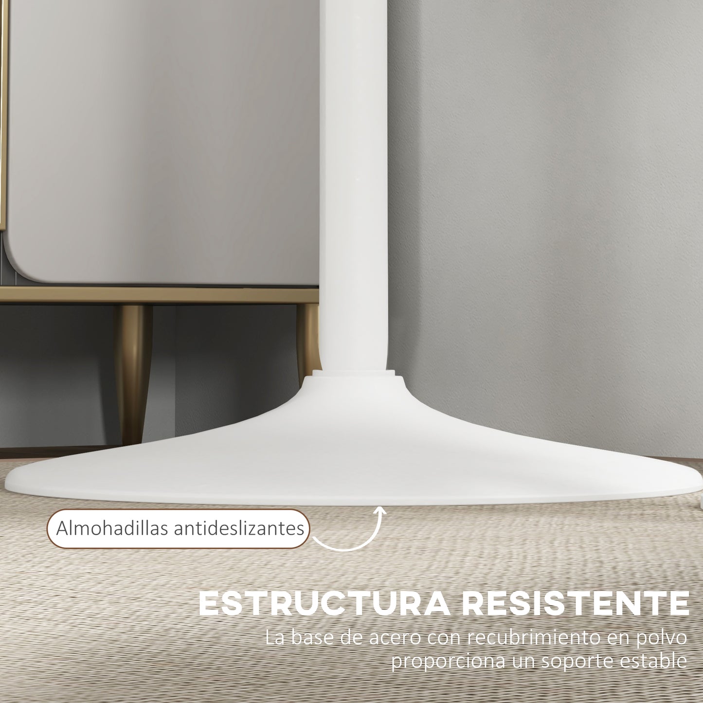 HOMCOM Mesa de Bar Redonda Mesa Alta de Cocina Moderna con Encimera Laminada y Marco de Acero para 2 Personas para Casa Comedor Ø60x102 cm Blanco