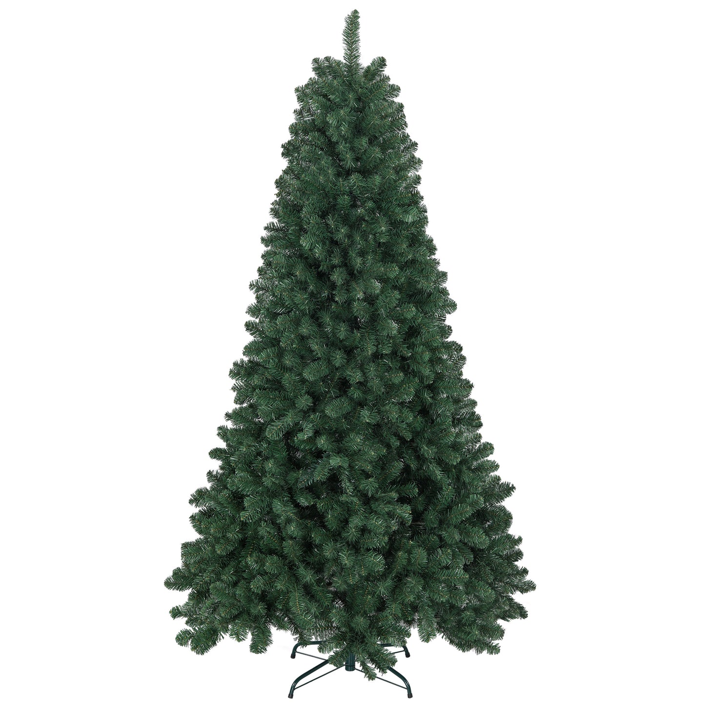 HOMCOM Árbol de Navidad 210 cm Árbol de Navidad Artificial con 1064 Ramas de Alambre de Memoria y Base Plegable Árbol de Navideño para Salón Verde