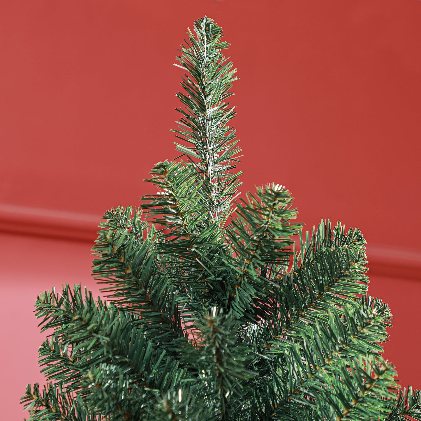 HOMCOM Árbol de Navidad 210 cm Árbol de Navidad Artificial con 1064 Ramas de Alambre de Memoria y Base Plegable Árbol de Navideño para Salón Verde