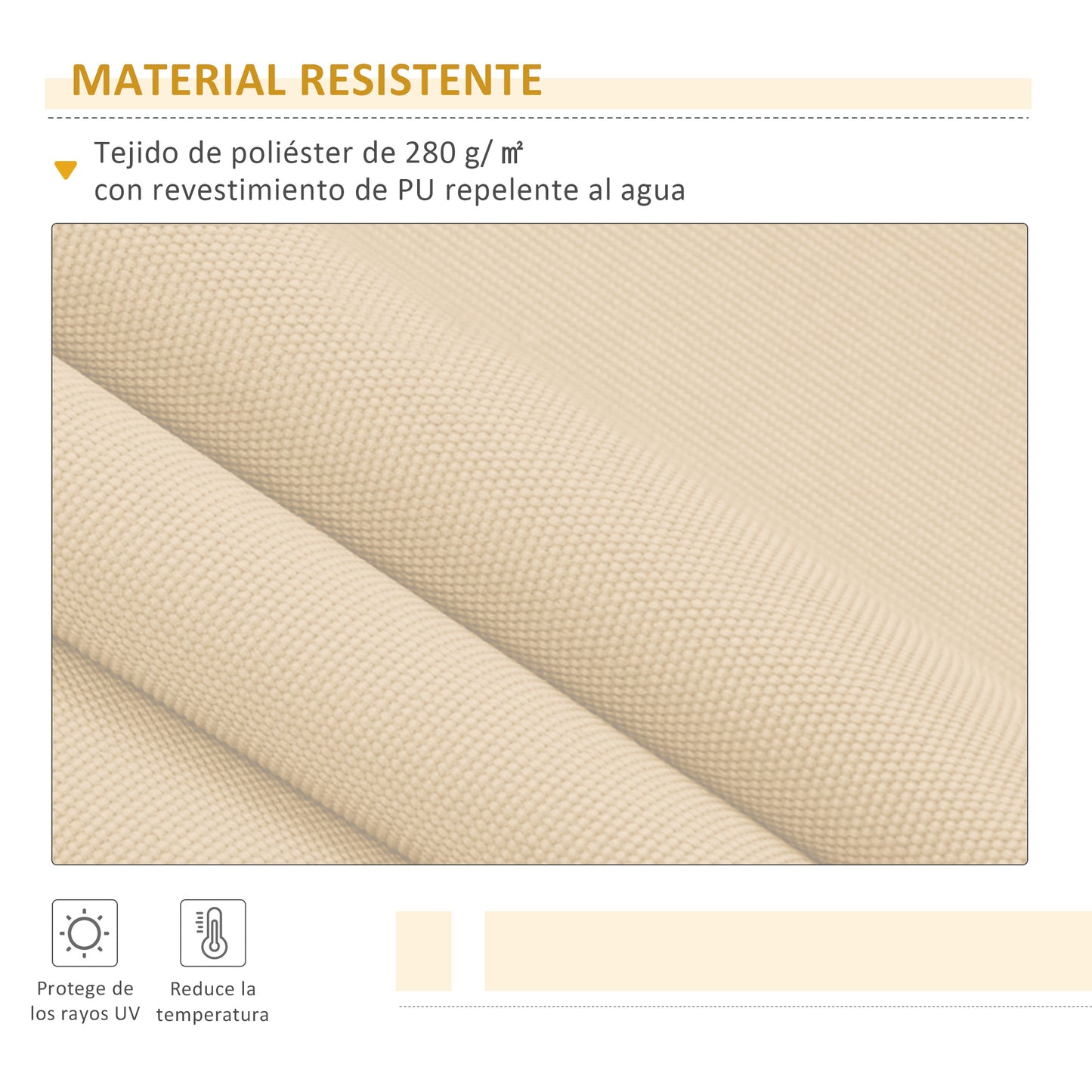 Outsunny Toldo Manual Retráctil 295x245 cm Toldo para Balcón con Manivela de Metal Impermeable y Anti-UV Toldo Enrollable de Exterior para Jardín Terraza Ventanas Beige