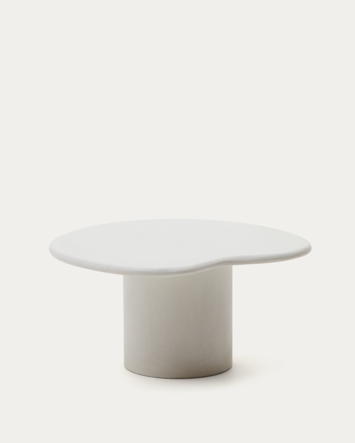 Mesa de centro Macarella de cemento blanco 83 x 77 cm