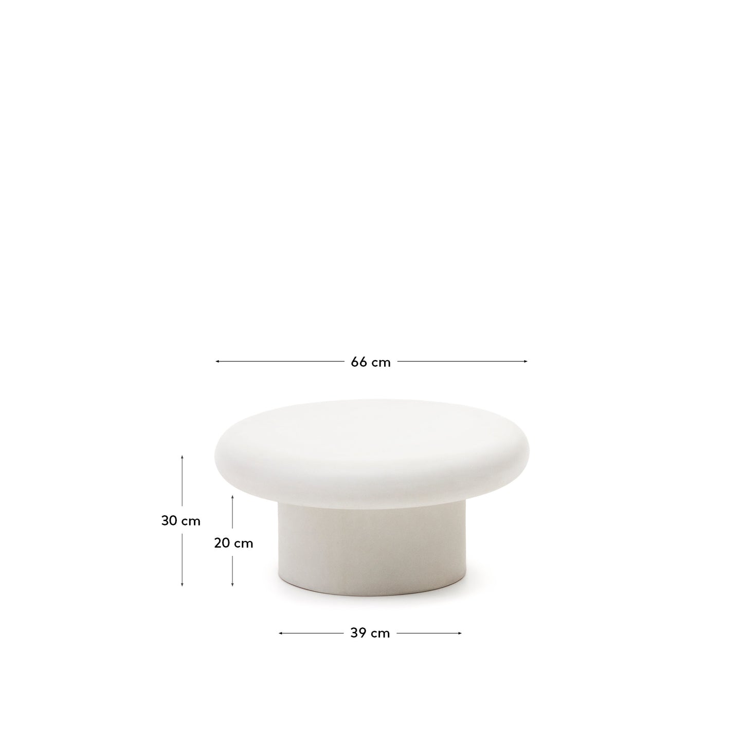 Mesa de centro redonda Addaia de cemento blanco Ø66 cm