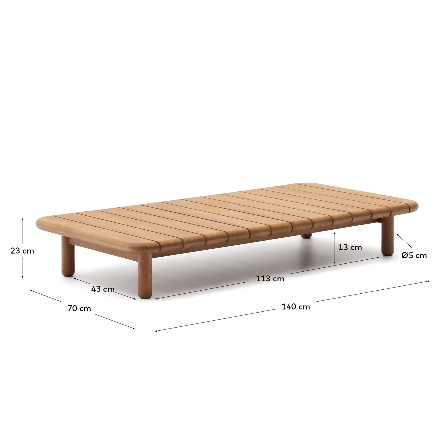 Mesa de centro Turqueta de madera maciza de teca 140 x 70 cm FSC 100%