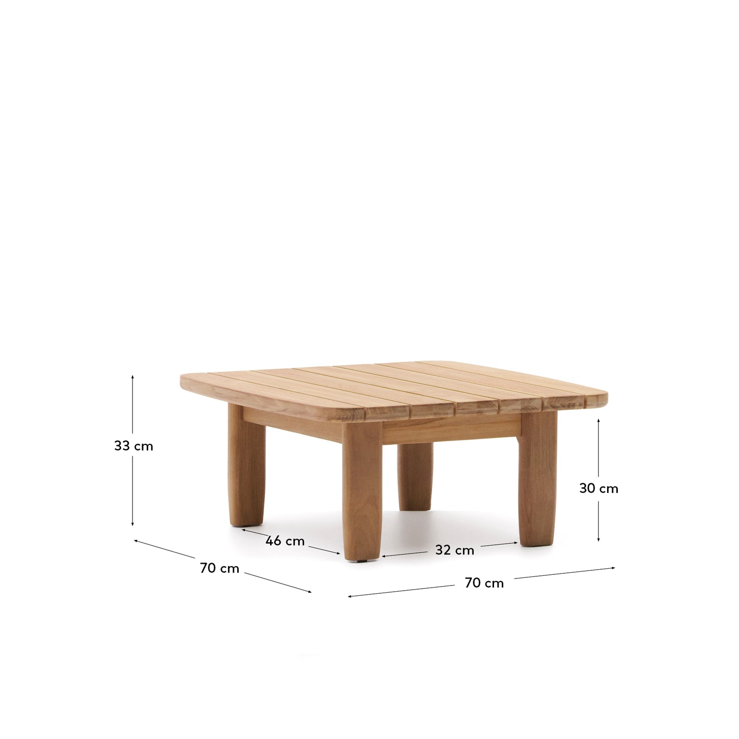 Mesa auxiliar Tirant de madera maciza de teca FSC 100% 70 x 70 cm