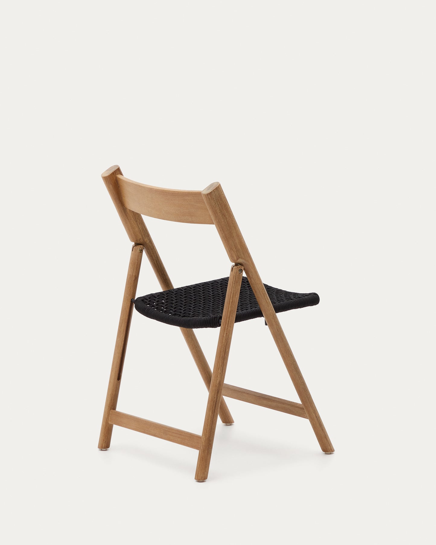 Silla plegable Dandara madera maciza acacia y estructura acero con cuerda negro FSC 100%