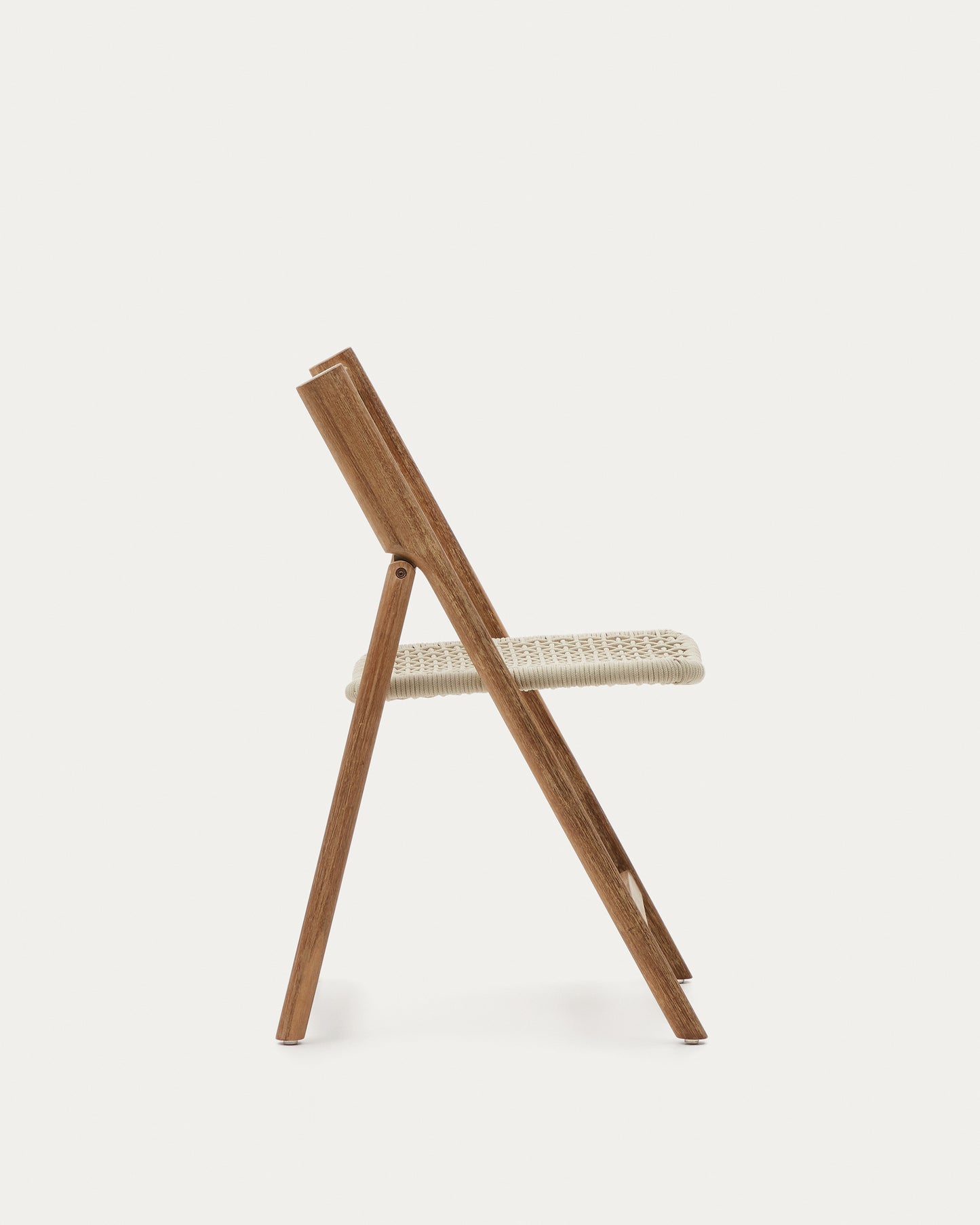 Silla plegable Dandara de madera maciza de acacia y estructura acero cuerda blanco FSC100%