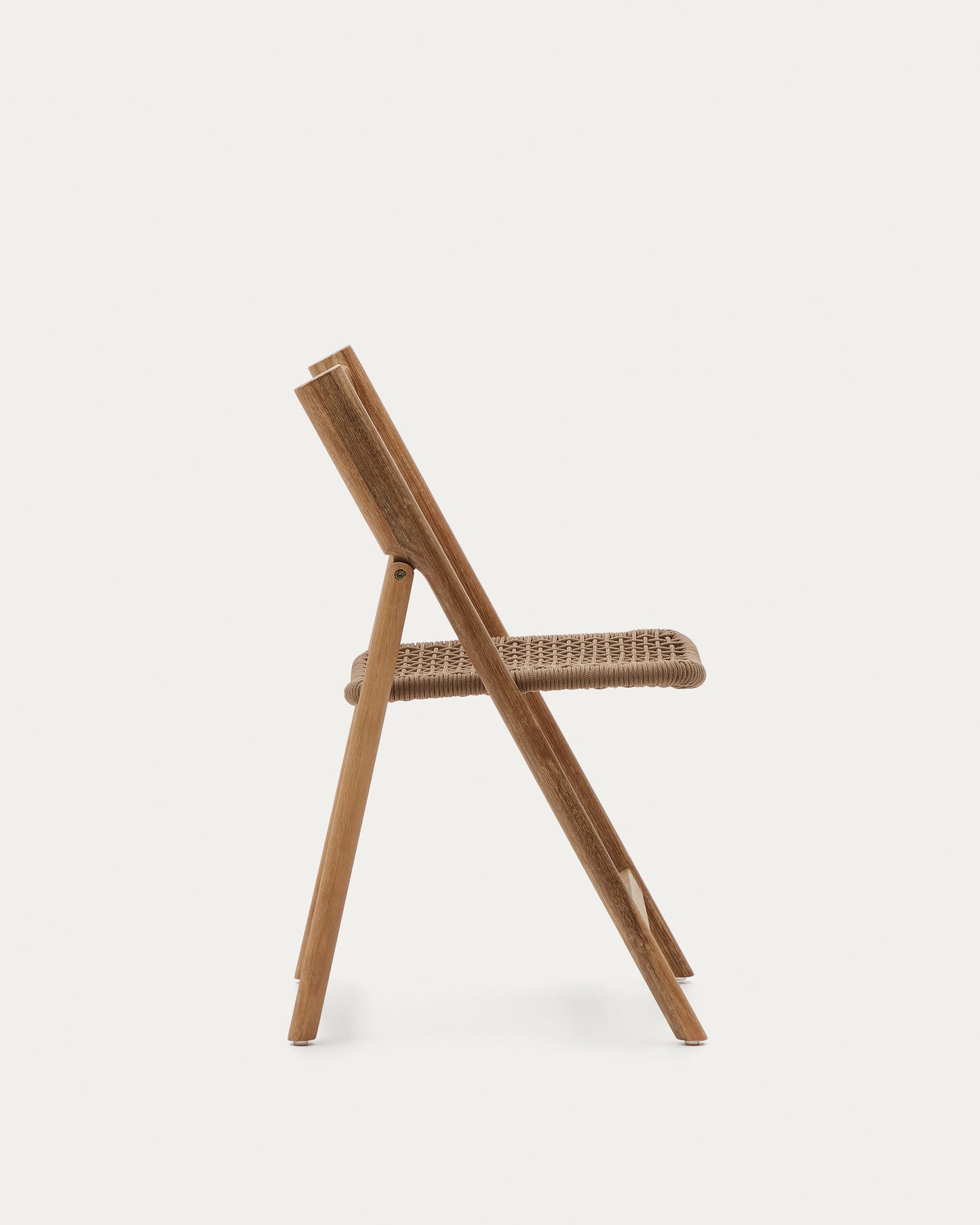 Silla plegable Dandara madera maciza acacia y estructura acero con cuerda beige FSC 100%