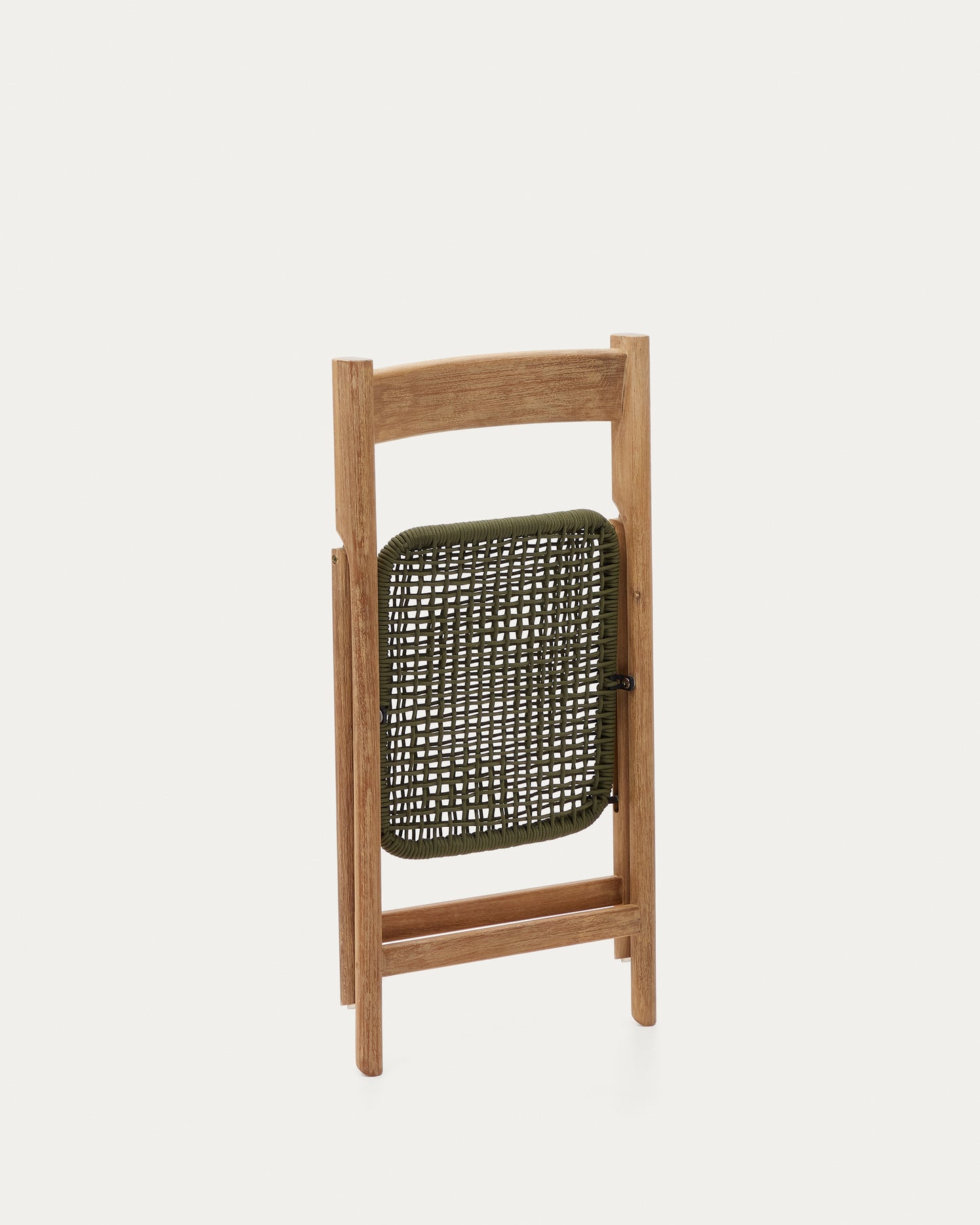 Silla plegable Dandara madera maciza acacia y estructura acero con cuerda verde FSC 100%