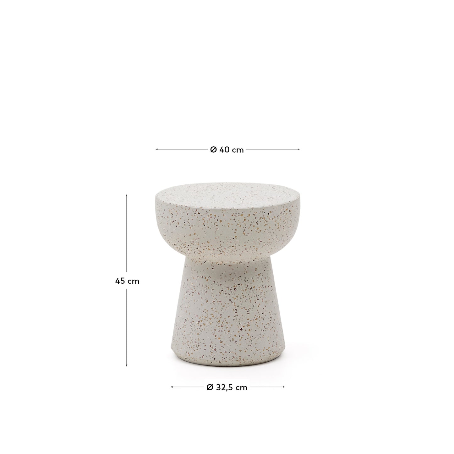 Mesa auxiliar Pada de terrazo blanco Ø 40 cm