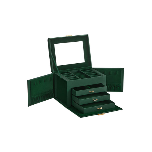 Caja Joyero de 4 Niveles Verde Retro-SONGMICS