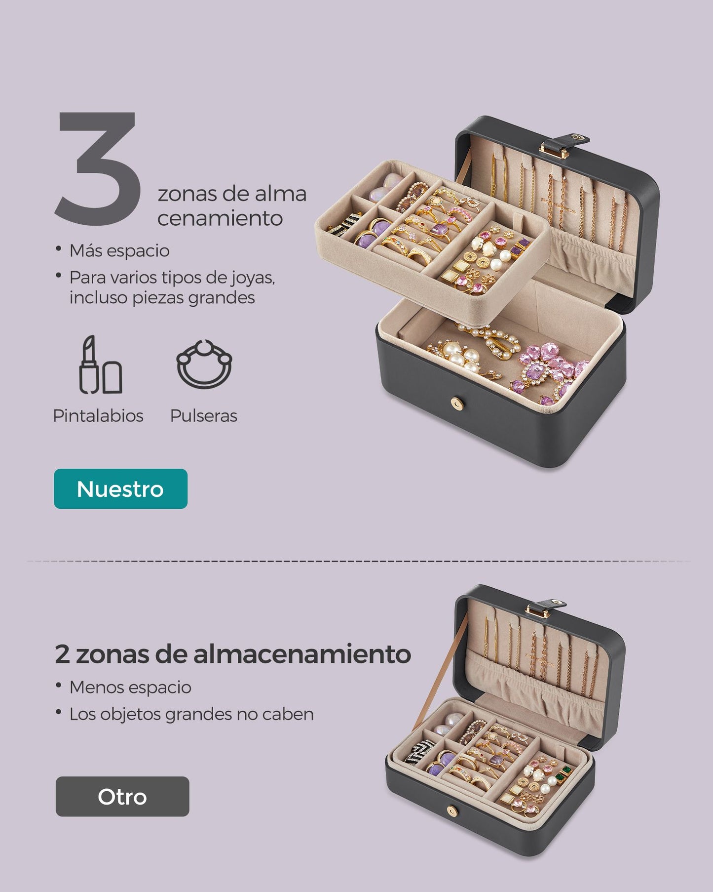 Caja de Joyas Pequeña-SONGMICS