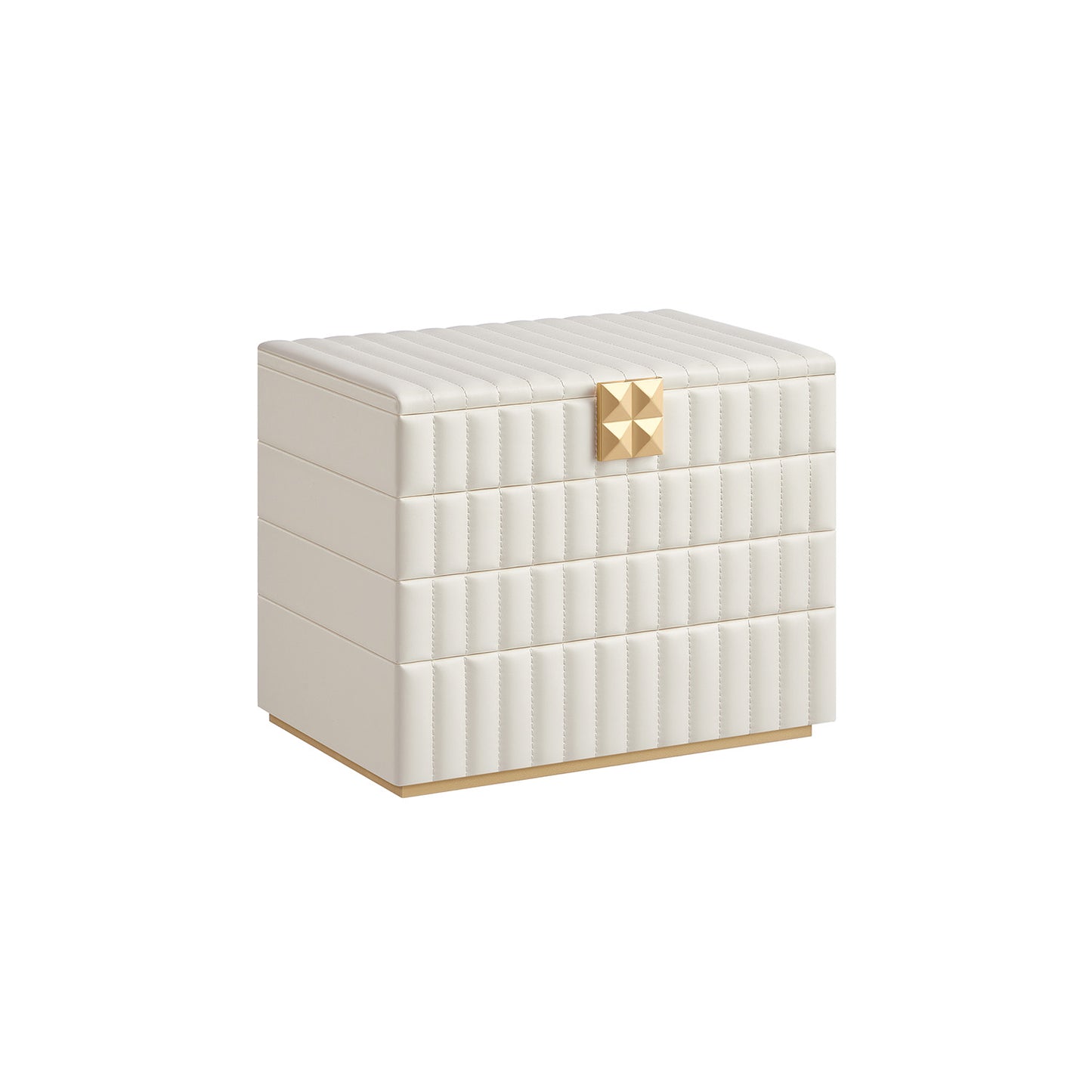 ANAH Colección - Caja Joyero Apilable con Espejo Blanco Nube-SONGMICS HOME