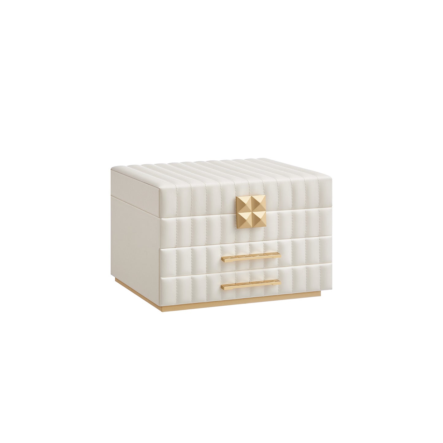 ANAH Colección - Caja Joyero de 3 Capas con Espejo Blanco Nube-SONGMICS HOME