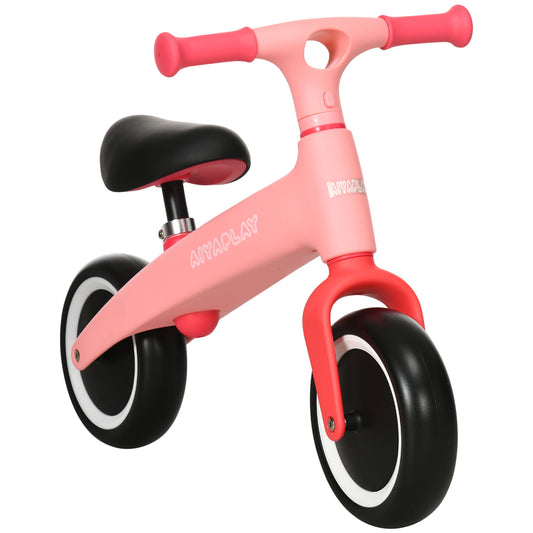 AIYAPLAY Bicicleta sin Pedales para Niños de 18-36 Meses Bicicleta de Equilibrio con Asiento Ajustable en Altura Carga 25 kg 67,5x32x44 cm Rosa