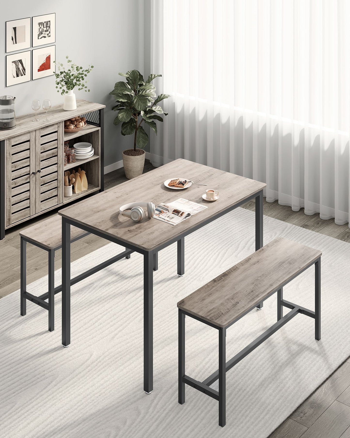 Conjunto de Mesa de Comedor y 2 Sillas-VASAGLE