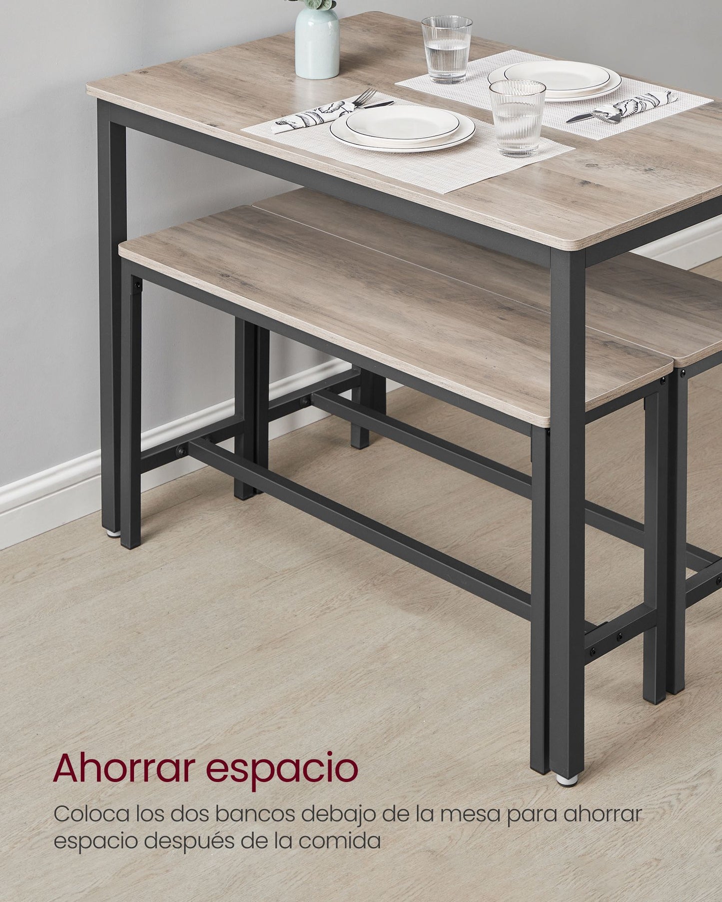 Conjunto de Mesa de Comedor y 2 Sillas-VASAGLE