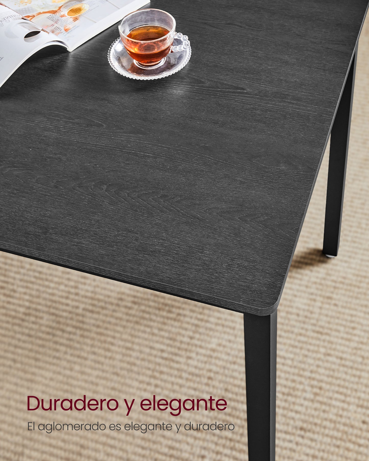 Conjunto de Mesa de Comedor y 2 Sillas 70 x 110 x 75 cm-VASAGLE