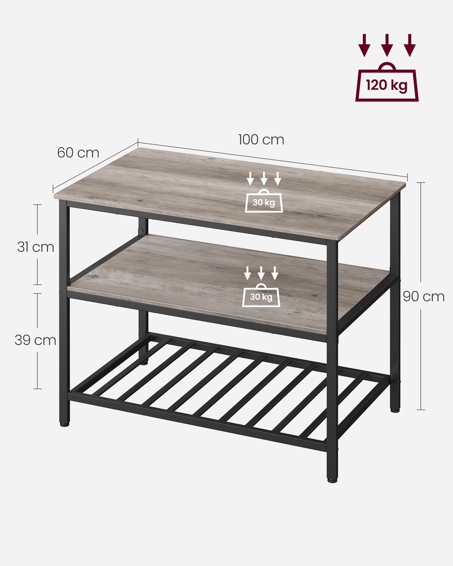 Isla de Cocina con Encimera Grande-VASAGLE