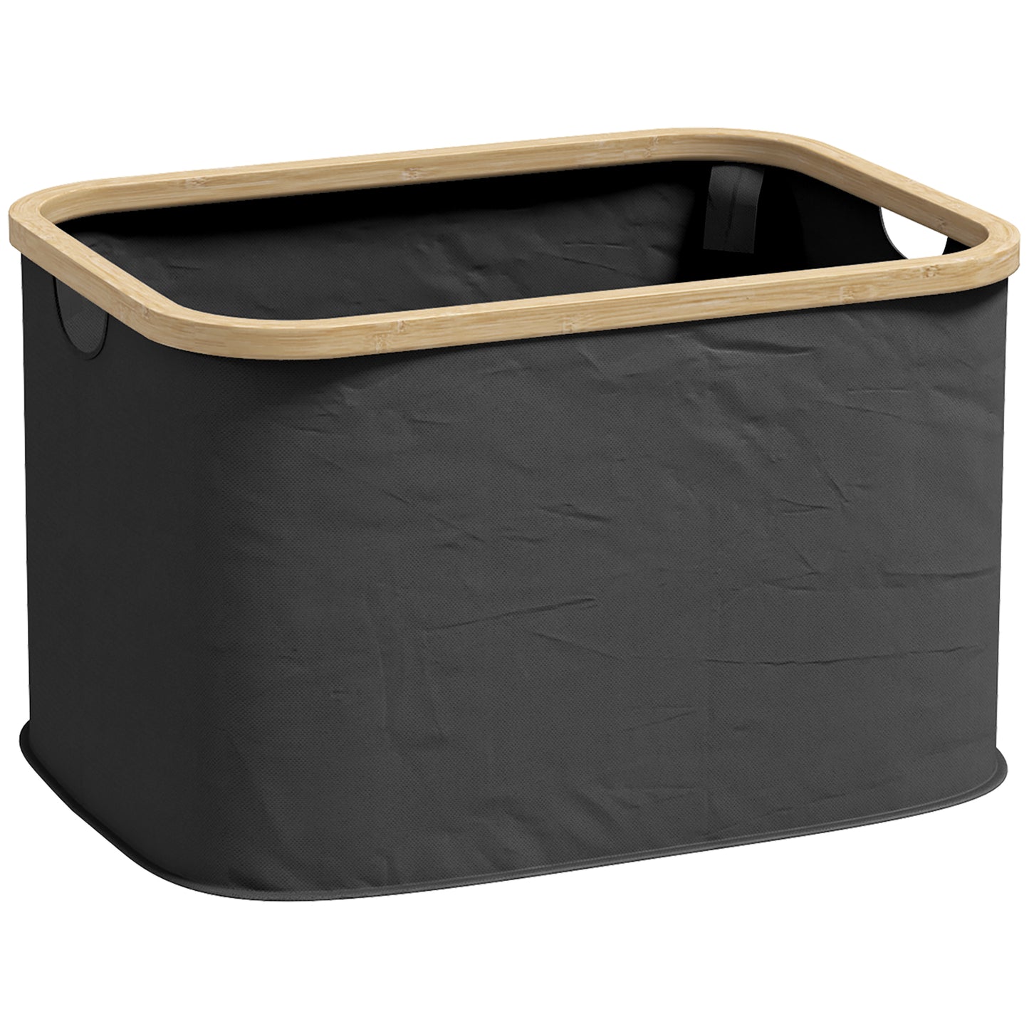 HOMCOM Cesto para Ropa Sucia Plegable Cesto de la Ropa Sucia 36 L con Asas para Baño Dormitorio Lavadero 44,3x33,3x26,5 cm Negro