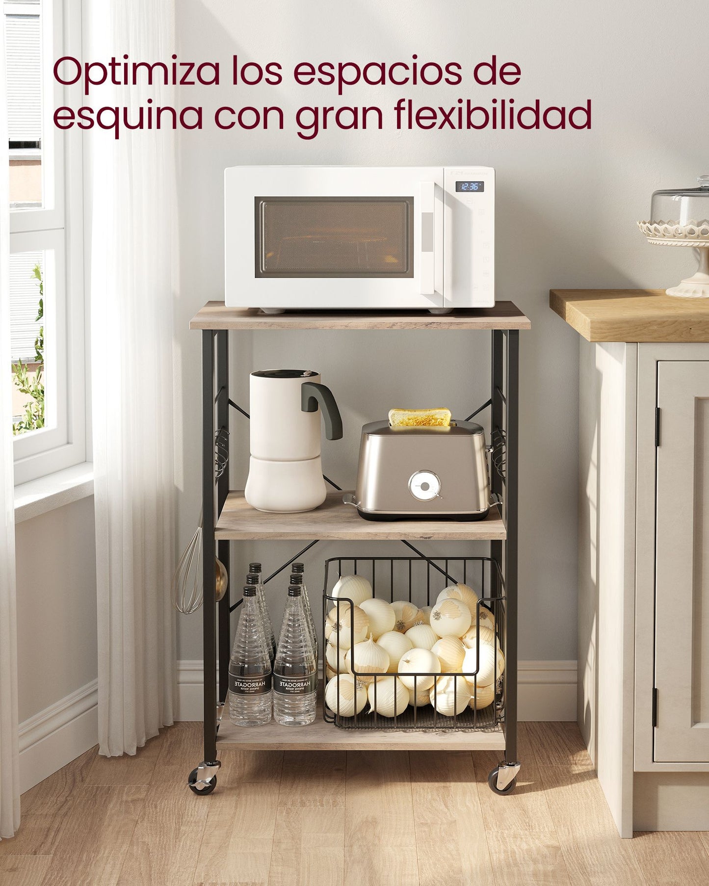 Estantería de Cocina con Ruedas-VASAGLE